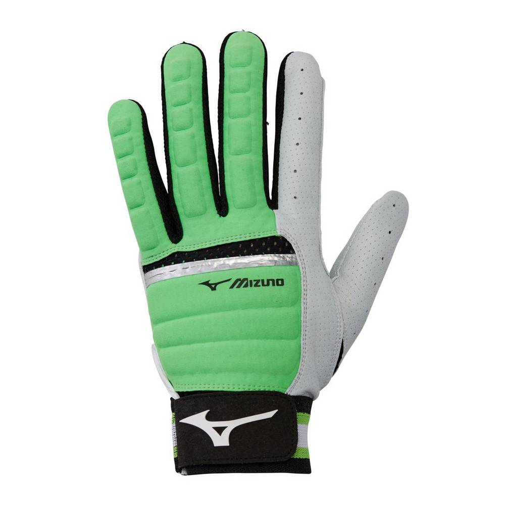 Mizuno Men's B-130 Adult Baseball Batting Gloves Light Green/Black (330395-DPH)